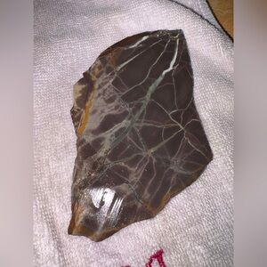 Polished Stone Slab with Unique Patterns     septarian nodule. #5